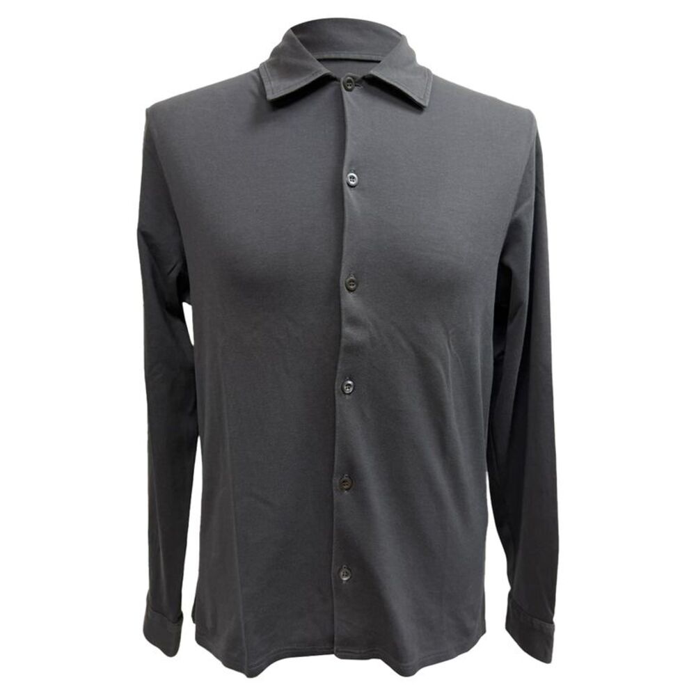 Prada Button-Down Long Sleeve Shirt in Grey Cotton